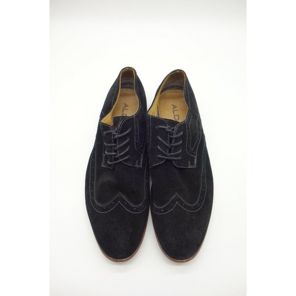 Aldo Black Leather Dress Casual Wingtip Oxfords Shoes Men\'s 43.5 / 10.5 main image 3